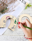 Horseshoe Wood Cutout 24Pcs Horseshoe Shape Wood Slices Unfinished Wood Chips Handicrafts Home Decorative Wooden Cutouts DIY Crafts Home Decoration Craft Projects