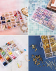 36 Grids Clear Plastic Organizer Box with Adjustable Compartment Dividers, Jewlery Storage Bead Organizer Rock Collection Box for Fishing Tackles Washi Tapes Threads