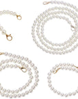 4PCS DIY Imitation Pearl Beads Short Long Handle Shoulder Cross Body Bag Handbag Chains Accessories with Metal Buckles