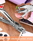 24 Pack 1 Hole Punch 1/4 Inch Single Hole Puncher Metal 5 Sheet Capacity Single Hole Punch Set Silver Paper Punches for Greeting Cards Scrapbook Notebook Puncher Craft Paper Hand Tool