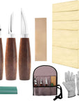 Wood Whittling Kit with Basswood Wood Blocks Gifts Set for Adults and Kids Beginners, Wood Carving Kit Set Includes 3Pcs Wood Carving Knife & 8Pcs Blocks & Gloves for Widdling Kit