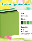 24 Pack Green Cardstock 8.5 X 11 Inches Green Construction Paper, Thick Paper Cover Card Stock for DIY Crafts Supplies (Mix Green)