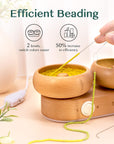 Electric Bead Spinner with 2 Bowls, Wooden Bead Spinner for Jewelry Making, Stepless Speed & Forward/Reverse Direction, Suitable for Seed Beads Clay Beads Pony Beads, Patent Design