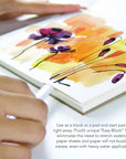 Artist Watercolor Block, 140 Lb (300 GSM) Cold Press Paper Pad for Watercolor Painting and Wet Media with Easy Block Binding, 6 X 6 Inches, 15 White Sheets