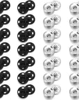 100 Sets Sew-On Snap Buttons Metal Snap Fastener Buttons Press Button for Sewing Clothing, Black and Silvery (8Mm,10Mm)