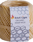 Beeswax Hemp Wick,200 Ft Spool, Organic Hemp Wick Well Coated with Beeswax,Standard Size(1.0Mm)
