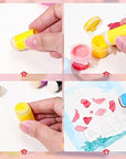 60 Pieces Finger Sponge Daubers Finger Painting Sponge Craft Drawing Sponge Dauber Set for Painting Art Ink Crafts Chalk Card Making (White)