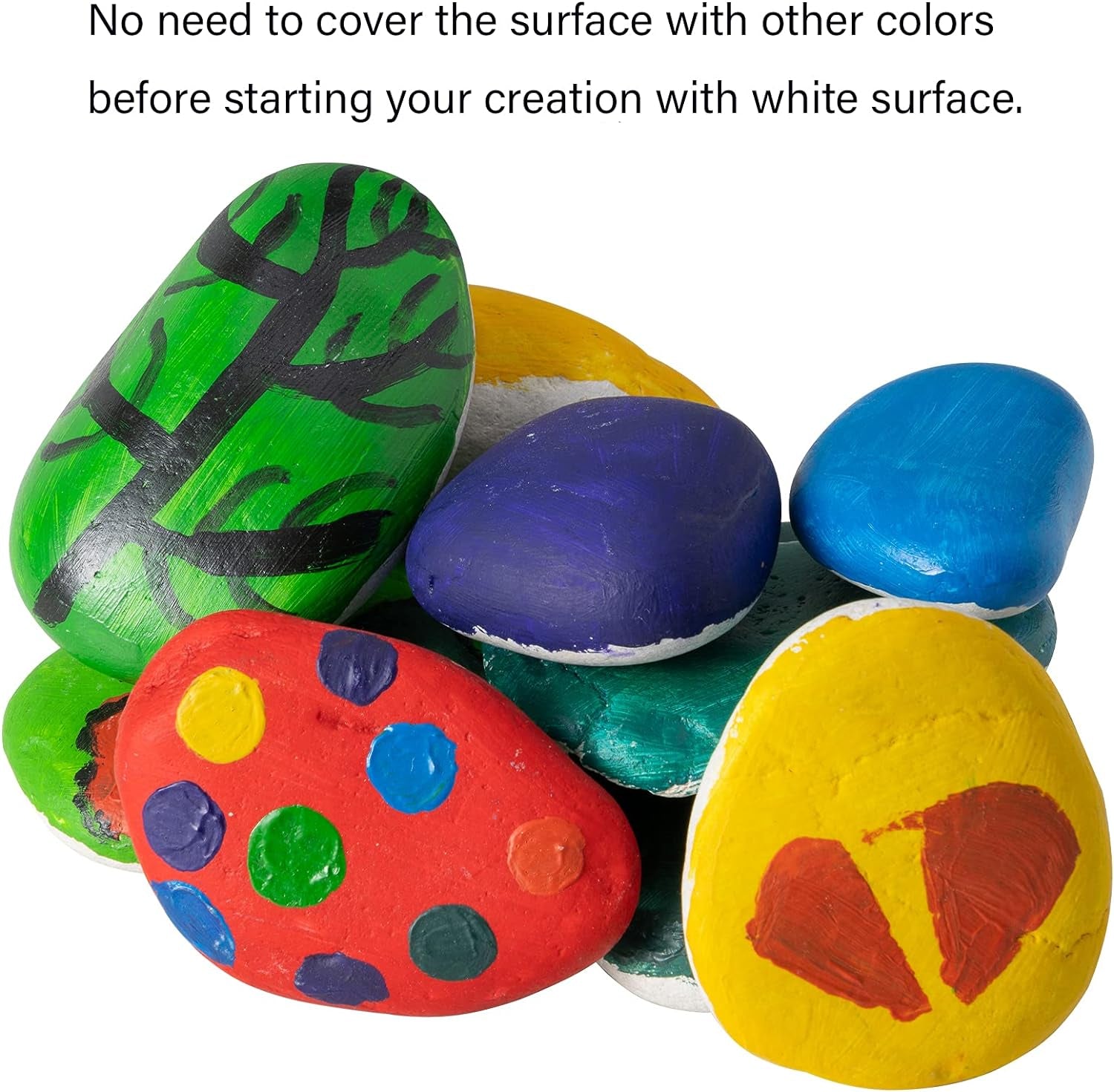 River Rocks for Painting,2-6 Inches 12PCS DIY & Smooth Kindness White Rocks for Arts,5 Pounds Naturally Stone, Pebble Perfect for Kids Party, Crafts, and Decoration