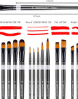 Paint Brushes Set for Acrylic Painting, 16 Pcs Nylon Hair Paint Brushes for Oil Watercolor Face Body Rock Painting Artist, Art Painting Brush Kits for Beginners and Professionals