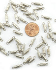 Barrel Screw Clasps 50PCS Silver Screw Barrel Jewelry Necklace Bracelet Clasps Connectors 4X13.5Mm