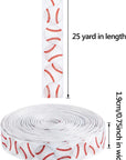 Baseball Ribbon Grosgrain Baseball Craft Ribbon Sports Ball Ribbon for Team Hair Bow Wreath Sport Lanyard Gift Wrapping Crafting Sewing Party Decoration (2 Rolls)