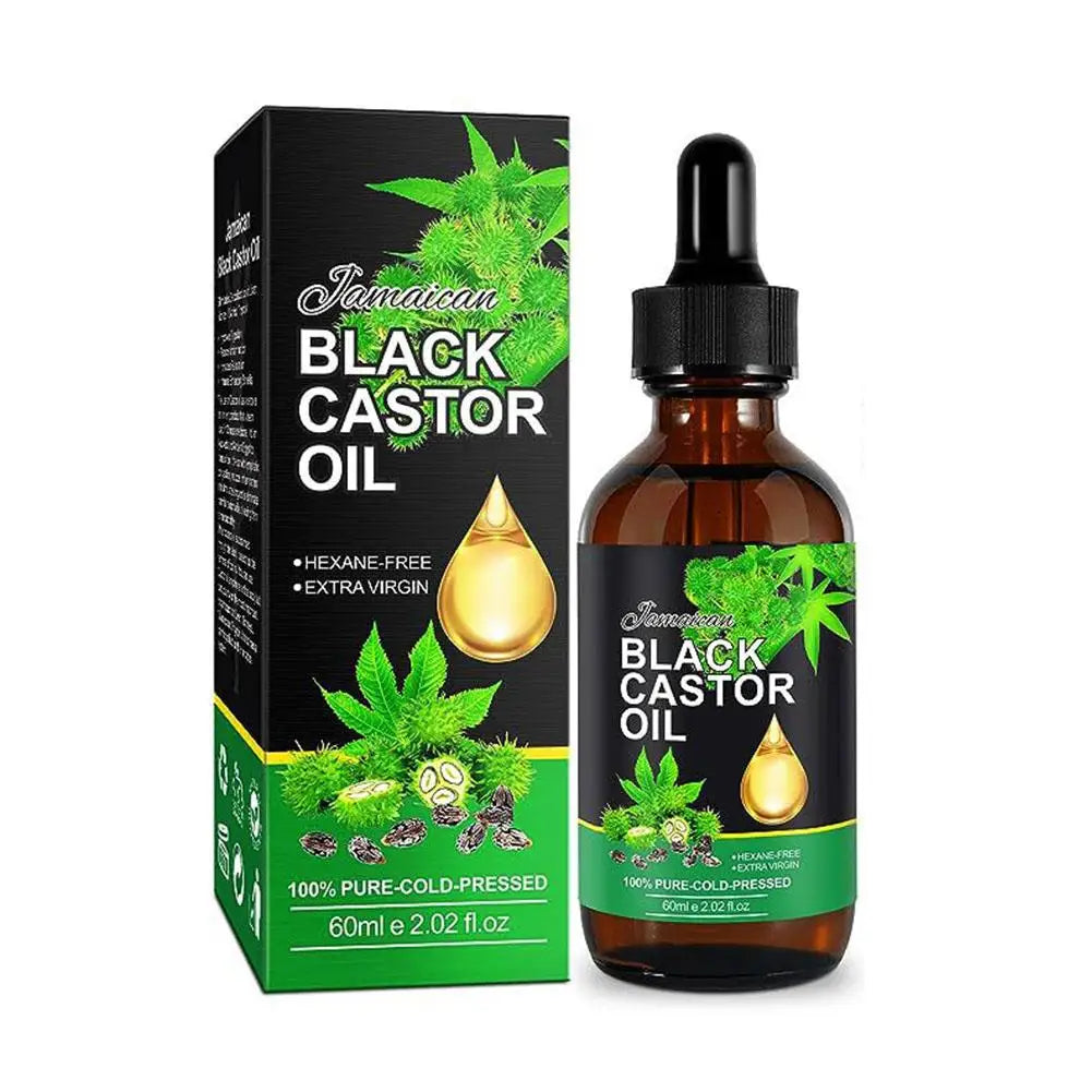 Organic Castor Oil 100% Pure Natural Jamaican Black Body Pressed Oil Eyebrows-Hair Eyelashes and Cold Oil Castor Oil N8J2