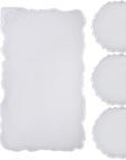 XL Resin Tray Mold Silicone & 3Pcs Geode Coaster Molds for DIY Crafts, Epoxy Resin Casting Molds for Making Faux Agate Tray, Serving Board, Home Decorations
