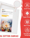 6 Pack Stretched Canvas for Painting 8X10 Inch 5/8" Profile 10 Oz Triple Primed Acid-Free 100% Cotton Blank Canvas, Art Canvases for Acrylic Oil Paint