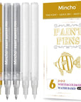 White Paint Pen, 0.7Mm Acrylic 2 White, 2 Gold, 2 Silver Permanent Marker Pens for Wood Rock Plastic Leather Glass Stone Metal Canvas Ceramic Marker Extra Very Fine Point Opaque Ink, 6 Pack