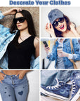 30-Piece Iron on Patches for Jeans, Denim Patches for inside Jeans Pure Cotton, 6 Shades of Blue Iron on Jean Patches for inside Jeans & Clothing Repair, Size 3"X4-1/4"(7.6Cm X 10.8Cm)