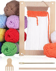 Weaving Loom Kit, 15.2" H X 9.85" W Wooden Tapestry Looms, Warp Frame Loom Heddle Bar for Weave Board Weaver Tapestry Kids Beginner