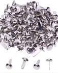 Mini Brads 100Pcs round Paper Fasteners Metal Brass Pastel Brads for Scrapbooking Crafts DIY Projects, 8X12Mm (Silver)