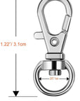 100 Pcs Metal Swivel Lanyard Snap Hook with Key Rings (Silver)