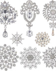 8 Pack Plated Assorted Crystal Rhinestones Brooch Pins Set for DIY Wedding Party Bouquets Embellishment Crafts Decor