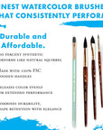, Size 2 Artist Neptune, Brushes for Watercolor Series 4750, round Synthetic Squirrel, Dark Wood