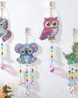 Diamond Art Suncatchers Kit for Kids Gifts - 4 Pcs Double Sided Wind Chime, Crystal Rhinestone Dotz Painting, Sea Animal Style Hanging Ornament for Home Window Beginners Craft DIY Supplies
