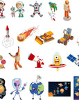 65Pcs Space Vinyl Stickers Pack for Laptop Water Bottle, Solar System Stars Planets Waterproof Stickers for Kids Teachers Students, Astronaut Galaxy Stickers for Scrapbook Luggage