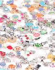100 Pcs Floating Charms Assorted Mix DIY for Floating Lockets Glass Living Memory Lockets,Random Style