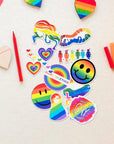 Pride Stickers, 100-Piece LGBTQ Rainbow Stickers, Vinyl LGBT Gay Pride Stickers for Laptops, Water Bottles, Luggage, Scrapbooking