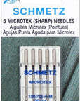 Microtex Sharp Sewing Machine Needles - Quilting & Topstitching Supplies, Size 90/14, 5-Needle Card, Pack of 5
