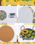8 PCS Sunflower Diamond Painting Coasters Kit Flower Diamond Art Coasters Farmhouse Inspirational DIY Diamond Coasters 5D Diamonds Drink Coaster with Cork Bases Holder for Adults Beginners Handicraft