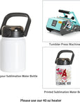 Sublimation Water Bottles Sports Jug Blanks 25 OZ White with Portable Handle,Pop Lid and Sippy up Straw Large Wide Mouth Stainless Steel Tumblers Cups for Tumbler Heat Press 4 Pack
