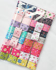 Assorted 20 Yards Grosgrain Ribbon Bow Daisy Butterfly Cake Love Heart Dots Flower Rose Smile Face Craft DIY Packing Hair Bow Accessory