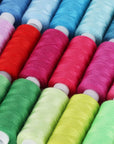 Sewing Thread Set 100 Color 250 Yards Each Spool Polyester Thread Kit with 10 Sewing Needles, 2 Needle Threader, Yarn Scissors, Stripper and Pearl Needle for Hand or Machine Sewing