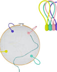 4 Pcs Magnetic Needle Minders Silicone Fabric Clips, Macron Color Magnetic Needle Keeper Needle Nanny for Cross Stitch Embroidery Needlework Accessories Cross-Stitch Gift
