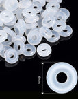 300 Pieces Silicone Rubber Stopper Rings Clear Rubber O Rings Rubber Spacer Beads Rings for Bracelet Necklace DIY Jewelry Making Accessories