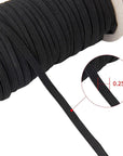 70-Yards Length 1/4" Width Black Braided Elastic Cord/Elastic