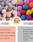 184 Pcs Silicone Beads for Keychain Making Kit, Multiple Styles and Shapes Silicone Beads Bulk Rubber Beads for Keychains Making