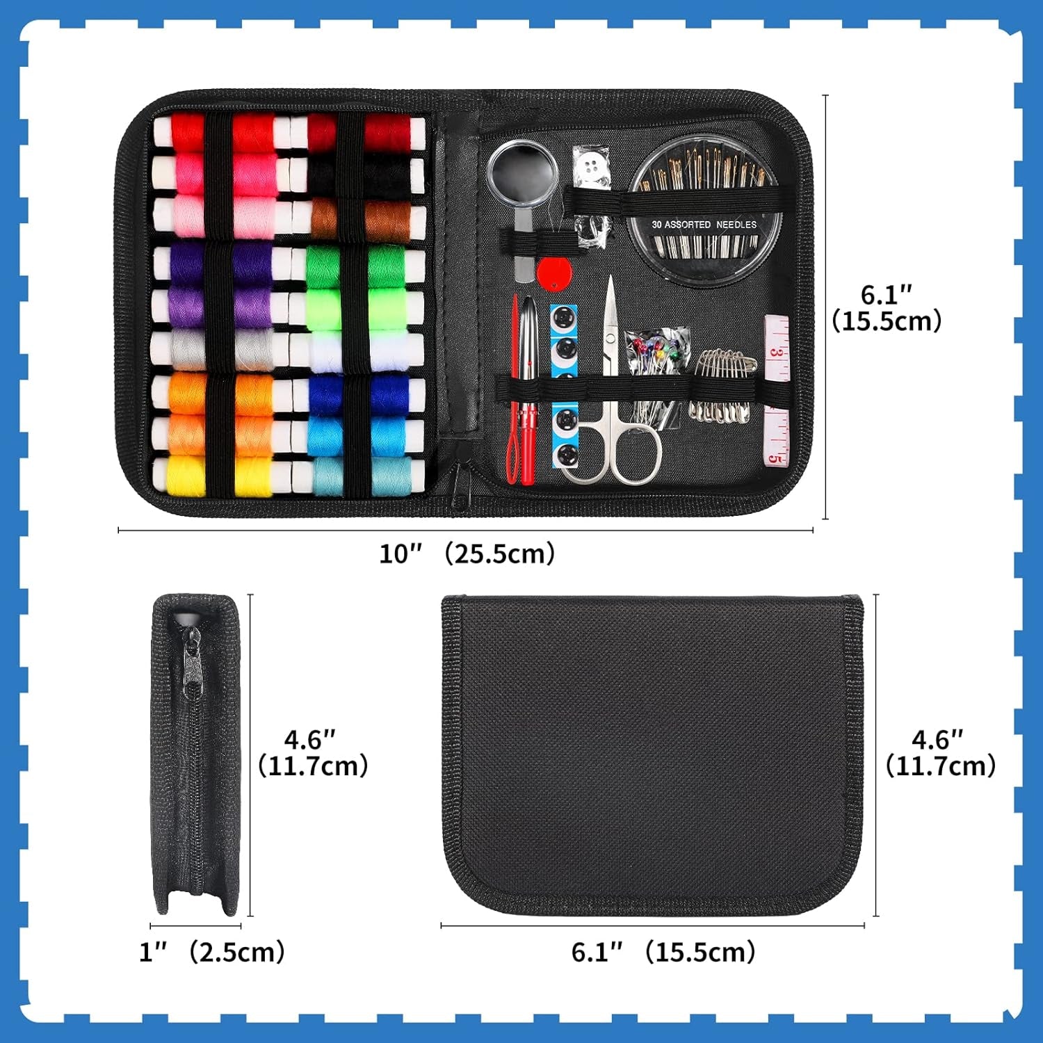 Sewing Kit for Adults and Kids, Needle and Thread Kit with Sewing Supplies and Accessories Contains Scissors, Measure Tape,Seam Ripper,Suitable for Home, Travel, Beginner, Emergency