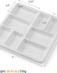 8-Well Ceramic Artist Paint Palette, Square Porcelain Watercolor Palette, White Ceramic Mixing Tray for Gouache Painting, Oil Painting, Acrylic Painting & Tempera Painting, 7"× 7"× 0.9"