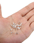 100 Pcs 925 Silver Crimp Beads for Jewelry Making - 4Mm Crimp Bead Covers, Knot Covers for Jewelry Making, Knot Covers Clamshell Fold-Over Bead Covers for DIY Bracelets Necklaces