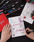 - Double Line Outline Markers, 10 Colors, Shimmer Markers, Self-Outline Metallic Markers, Outline Pens, Craft Pens