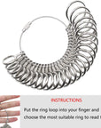 Ring Sizer Mandrel Measuring Tool Steel Ring Sizing Gauge Sizers Set Rubber Jeweler'S Mallet Hammer Metal Finger Size Stick Wire Wrap Rings Tools Jewelry Making Kit
