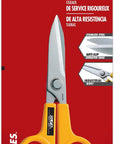 5" Serrated Edge Stainless Steel Scissors (SCS-1) - 5 Inch Multi-Purpose Heavy Duty Scissors W/ Sharp Blades & Comfort Grip for Home, Office, Fabric, Sewing, Kitchen, Industrial Materials