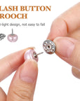 Women Shirt Brooch Pins: 25Pcs Pearl Cover up Button Pin Safety Brooch Buttons - No Sew Metal Tie Tacks Clips for Clothing Dress Supplies Decoration