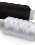 2 Bobbin Thread for Sewing and Embroidery Machine 1 Black and 1 White 5500 Yards Each - 60WT Polyester Bobbin Fill Thread Bottom Threads