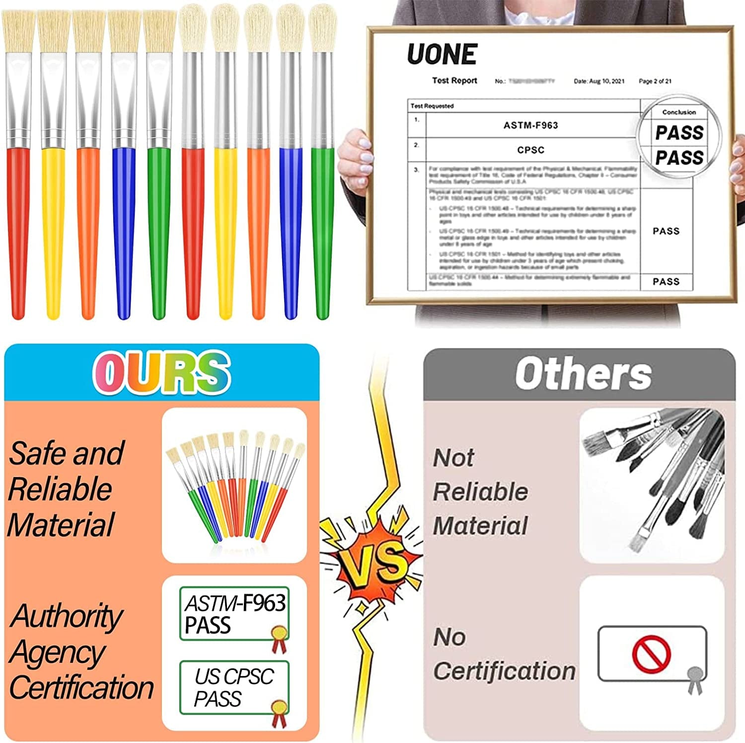 Paint Brushes,  30 Kids Paint Brushes Bulk Children Paint Brushes Set with Jumbo round Watercolor Paint Brush and Large Flat Craft Paint Brushes