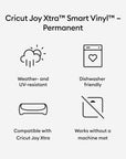 Joy Xtra Matte Metallic Smart Permanent Vinyl (9.5In X 3Ft), Recommended for Indoor/Outdoor DIY Crafts, Decor Projects, Decals & More, Dishwasher Friendly, Gold