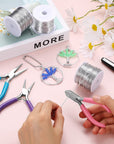 3 Rolls 18/20/22 Gauge Craft Wire for Jewelry Making Aluminum Wire with Ring Sizer Pliers for Jewelry Making(Silver)