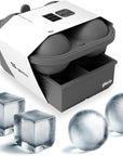Ball Ice Cube Tray and Big Ice Cube Molds for Whiskey, Slow-Melting, 100% Silicone, No-Plastic, Easy Release, Ideal for Gifting and Elevating Cocktails